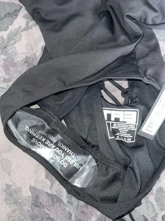 TA3 Black One-Piece Swimsuit with V-Neck - Picture 4 of 4